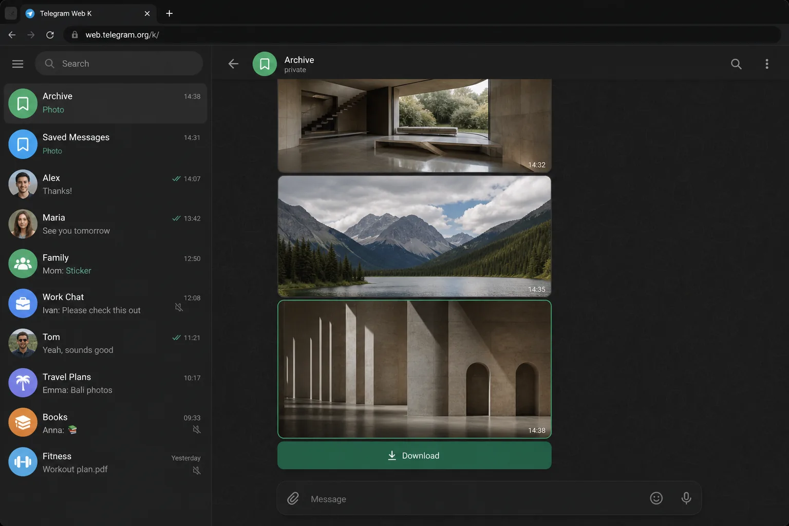 Private telegram media